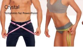  Presentation with racialized bodies - Cool new PPT theme with health body - four perfect male and female backdrop and a coral colored foreground