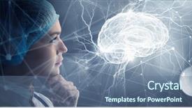  Presentation with brain medicine - Amazing PPT layouts having health brain - innovative technologies in science backdrop and a ocean colored foreground