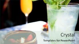  Presentation with breakfast - Beautiful theme featuring mimosa - health breakfast backdrop and a soft green colored foreground