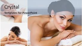  Presentation with women photos - Beautiful presentation featuring health care and aroma therapy backdrop and a light blue colored foreground