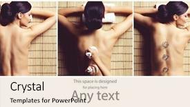  Presentation with women photos - Colorful slide set enhanced with health care and aroma therapy backdrop and a lemonade colored foreground