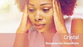  Presentation with health care leadership - Beautiful PPT theme featuring care concept - unhappy african american backdrop and a coral colored foreground