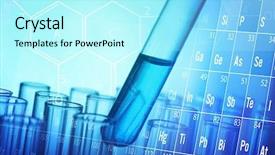  Presentation with test - Theme having health care concept test tube with fluid blue tone background and a arctic colored foreground