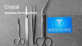  Presentation with medical equipment - Colorful slide deck enhanced with health care concept visiting card backdrop and a  colored foreground