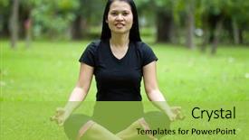  Presentation with mental care - PPT theme featuring health care concept young woman background and a yellow colored foreground