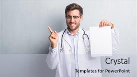  Presentation with metabolic syndrome doctor - Slides enhanced with health care contracts - handsome young doctor man background and a lemonade colored foreground