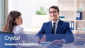  Presentation with contract - Presentation theme featuring health care contracts - man signing medical insurance contract background and a ocean colored foreground