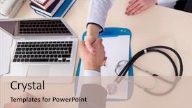  Presentation with cargo insurance man and passenger - Presentation design having health care contracts - man signing medical insurance contract background and a soft green colored foreground