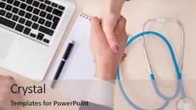  Presentation with health insurance - Audience pleasing presentation theme consisting of health care contracts - man signing medical insurance contract backdrop and a soft green colored foreground