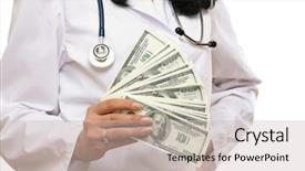  Presentation with health cost - PPT theme enhanced with health care cost - full isolated portrait background and a soft green colored foreground