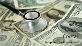  Presentation with health wealth - Presentation theme having health care costs - stethoscope background and a mint green colored foreground