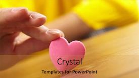  Presentation with pink heart illustrations - Slides having health care delivery - woman holding pink heart background and a gold colored foreground