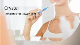  Presentation with dental hygiene - Slides with health care dental hygiene people background and a white colored foreground