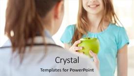  Presentation with green apple - Amazing theme having health care healty eating people backdrop and a lemonade colored foreground