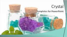  Presentation with mineral - PPT theme having health care herbal - aromatic natural mineral salt isolated background and a white colored foreground
