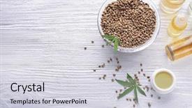  Presentation with lotion - Colorful presentation theme enhanced with health care herbal - beautiful composition with jar backdrop and a light gray colored foreground