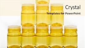  Presentation with antioxidant - Presentation having health care herbal - cosmetic glass containers with concentrated background and a yellow colored foreground