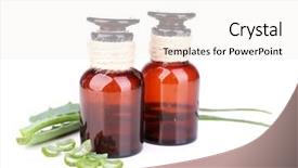  Presentation with tea leaves fresh green leaf - Amazing presentation theme having health care herbal - fresh green aloe leaves backdrop and a white colored foreground