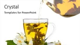  Presentation with jasmine - Colorful slide set enhanced with health care herbal - green tea with jasmine backdrop and a white colored foreground