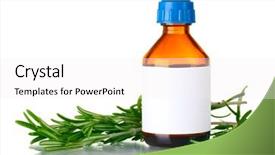  Presentation with white green - Slide deck with health care herbal - medical bottle and fresh green background and a  colored foreground