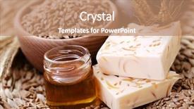  Presentation with natural soap - PPT theme consisting of health care herbal - natural bar of soap background and a coral colored foreground