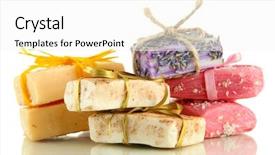  Presentation with natural soap - Beautiful PPT layouts featuring health care herbal - natural handmade soap isolated backdrop and a white colored foreground