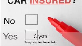  Presentation with insurance - Cool new presentation theme with health care liabilities - car insurance concept felt pen backdrop and a light gray colored foreground