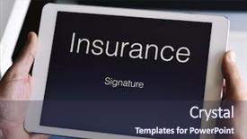  Presentation with digital health - Slide set with health care liabilities - closeup of a young caucasian background and a tawny brown colored foreground