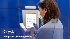  Presentation with health care - Amazing slide deck having health-care-mail-delivery backdrop and a ocean colored foreground