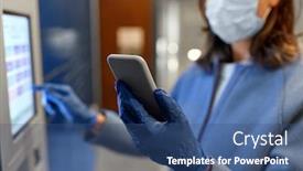  Presentation with virus disease - Slide set consisting of health-care-mail-delivery background and a ocean colored foreground