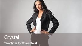  Presentation with e business - Presentation with health care management - beautiful business woman background and a  colored foreground