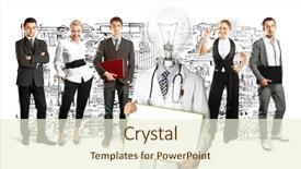  Presentation with problem solution idea concept 3d - Presentation theme featuring health care management - idea concept lamp head doctor background and a cream colored foreground