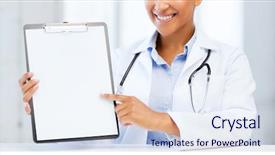  Presentation with health care violence - Presentation featuring health care and medical concept background and a  colored foreground