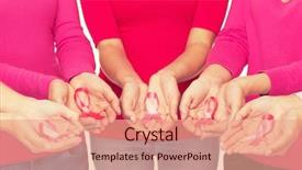  Presentation with breast cancer awareness - Cool new PPT layouts with health care organization - healthcare people and medicine concept backdrop and a coral colored foreground