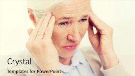  Presentation with senior care - Theme with amnesia - health care pain stress age background and a lemonade colored foreground