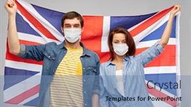  Presentation with medical virus - Slides consisting of health-care-pandemic-and-national background and a teal colored foreground