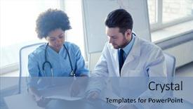  Presentation with technology health - Audience pleasing PPT theme consisting of health care people technology backdrop and a teal colored foreground