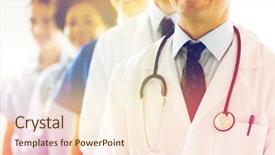  Presentation with health care - Beautiful slides featuring health care profession people backdrop and a cream colored foreground
