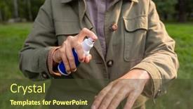  Presentation with health care - Presentation design enhanced with health-care-protection-and-people background and a tawny brown colored foreground