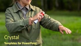  Presentation with health-care - PPT layouts consisting of health-care-protection-and-people background and a tawny brown colored foreground