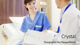  Presentation with patient and doctor - Cool new theme with health care provider - happy healed patient talking doctor backdrop and a  colored foreground