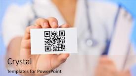  Presentation with blue business - Amazing presentation theme having health care qr code backdrop and a coral colored foreground