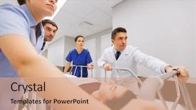  Presentation with patient care - Audience pleasing PPT theme consisting of health care reanimation and medicine backdrop and a  colored foreground