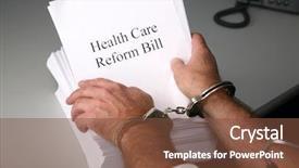  Presentation with health care reform - Audience pleasing presentation theme consisting of health care reform bill backdrop and a tawny brown colored foreground