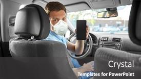  Presentation with virus disease - Audience pleasing presentation theme consisting of health-care-safety-and-pandemic backdrop and a dark gray colored foreground