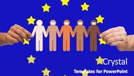  Presentation with health care - Presentation theme featuring health-care-social-and-pandemic background and a royal blue colored foreground