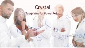  Presentation with strategy - Presentation theme with health care strategy - group of laboratory employees background and a lemonade colored foreground