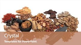  Presentation with chinese medicine acupuncture - Audience pleasing theme consisting of health care tcm - acupuncture needles with traditional chinese backdrop and a coral colored foreground