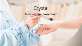  Presentation with alternative medicine - Beautiful PPT theme featuring health care tcm - alternative medicine therapist doing moxa backdrop and a  colored foreground