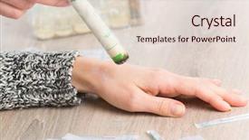  Presentation with alternative medicine - Slide deck featuring health care tcm - alternative medicine therapist doing moxa background and a  colored foreground